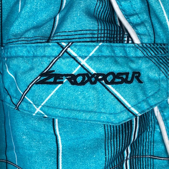 3/$20 Zero Xposur Boys Neritic Plaid Swim Trunks - Picture 6 of 12